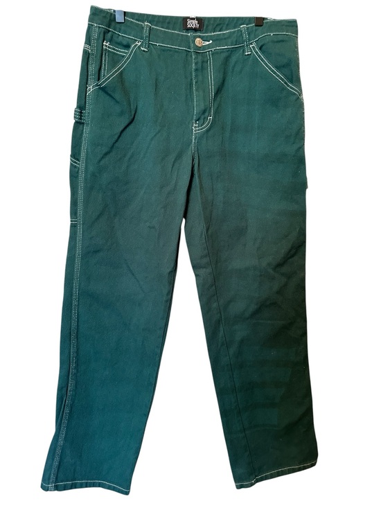 Simple Society Pants - Simple Society Women's Forest Green Cargo Pants 9/29 Carpenter Workwear